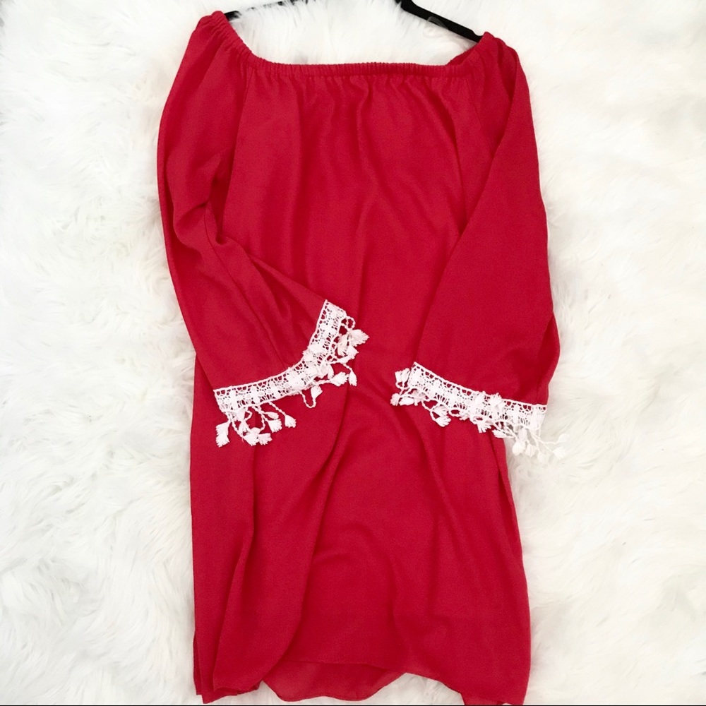 Red fringe dress